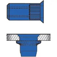 Gesipa Blindklinkmoer | klinknagelschacht d x l 11 x 18,5 mm M8 | staal verzinkkop (90graden) | 100 stuks - 1433715 1433715