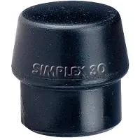 HALDER Kunststofhamerkop | hoofd-d. 80 mm | rubber zwart middelhard | 1 stuk - 3202.080