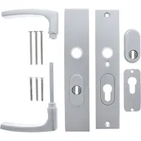 Starx Veiligheidsbeslag met Kerntrekbeveiliging †“ Deurbeslag Aluminium †“ Kruk/Kruk †“ Langschild PC55/PC72 mm