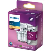 Philips Spot 50W PAR16 GU10 x2 - 4,6 W - warm wit - 355 lumen