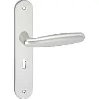 Impresso Deurkruk - Cambridge - Voor binnen - Ovaal deurschild met schroeven en sleutelgat - Aluminium - 2 stuks