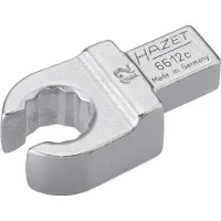 Hazet Insteek-ringsleutel · open 6612C-12 · 9 x 12 mm insteekvierkant massief · Buitentwaalfkant profiel · SW 12 mm