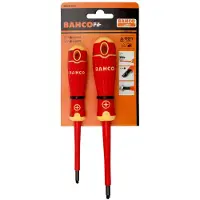 Bahco Insulated With Slotted Combi Tip And Pozidrivfit With Multi-component Handle Schroevendraaierset 2 Eenheden