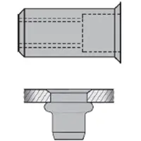 Gesipa Blindklinkmoer | klinknagelschacht d x l 11 x 17 mm M8 | RVS A2 kleine kop | 100 stuks - 1433730 1433730