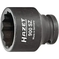 Hazet Krachtdopsleutel 900SZ-24 · 1/2 inch (12,5 mm) vierkant hol · Buitentwaalfkant tractieprofiel · SW 24 mm