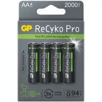 GP ReCyko Pro Photo Flash Oplaadbare AA / HR6 Ni-Mh Batterijen (4 stuks, 2000 mAh)