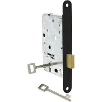 Starx Insteekslot - Zwart - Staal - - Kastslot Zwart Gelakt Doornmaat 50mm
