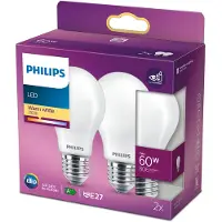Philips LED lamp E27 | Peer A60 | Mat | 2700K | 7W (60W) | 2 stuks