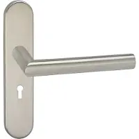 Impresso Deurkruk - Harrow - Voor binnen - Ovaal - deurschild met sleutelgat - RVS - 2 stuks