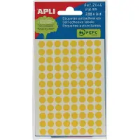 APLI ronde etiketten in etui diameter 8 mm, geel, 288 stuks, 96 per blad (2044) - 13 stuks