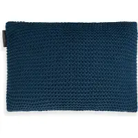 Knit Factory Vinz Sierkussen - Rechthoekig kussen - Kussen woonkamer - Bank kussen - Decoratie kussen - Petrol - 60x40 cm - Kussenhoes inclusief kussenvulling