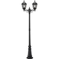 Konstsmide Mastlamp Firenze, 2-lamps, zwart FIRENZE, zwart, Aluminium, Landelijk