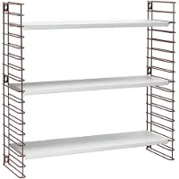 Tomado Boekenrek 3 Planken Wit/Brons- 70 x 68 x 21 cm