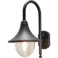 Konstsmide Wandlamp buiten Bari, dimbaar, zwart, Aluminium, Landelijk, Wandlamp buiten