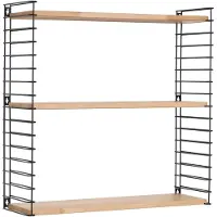 Tomado Boekenrek 3 Planken Hout/Zwart - 70 x 68 x 21 cm
