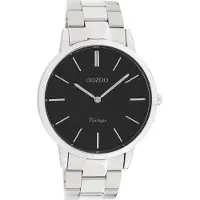 Oozoo Timepieces - Zilverkleurige horloge met zilverkleurige roestvrijstalen armband - C20022