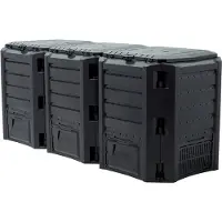 Sans marque Compostsysteem 1200 liter - 3 vaten - Compostsysteem met 3 vaten 1200 L - zwart