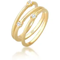 Elli - Elli Ringen Dames Wikkel Filigraan Elegant met vergulde Zirkoniakristallen in 925 Sterling Zilver