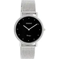 Oozoo Vintage series - zilverkleurige horloge met zilverkleurige metalen mesh armband - C20052 - Ø34