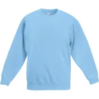 Fruit Of The Loom Childrens Unisex Set In Sleeve Sweatshirt (Hemel Blauw)