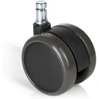 Hjh OFFICE 5x ROLO FREE 10mm/65mm Harde bodem - Bureaustoelwielen Zwart