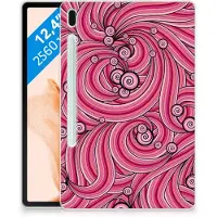 B2Ctelecom Samsung Galaxy Tab S7FE Tablethoes Swirl Pink