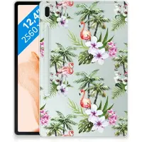 B2Ctelecom Samsung Galaxy Tab S7FE Back Case Flamingo Palms