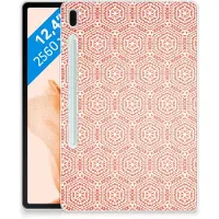 B2Ctelecom Samsung Galaxy Tab S7FE Hippe Hoes Pattern Orange