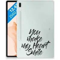 B2Ctelecom Samsung Galaxy Tab S7FE Back cover met naam Heart Smile