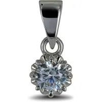 New Bling 9SIL-21850 Zilveren Hanger - Dames - Zirkonia - 5,7 mm - Rhodium - Zilver