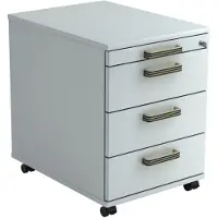 Hjh OFFICE PRO SIGNA AC30 SG - Rolcontainer Grijs Hout met 3 lades Greeplijst kunststof
