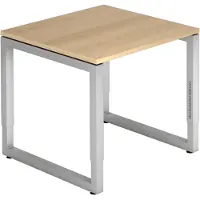 Hjh OFFICE PRO REGO 8 S - 80 x 80 Eiken/Zilver Tafelhoogte I In hoogte verstelbaar