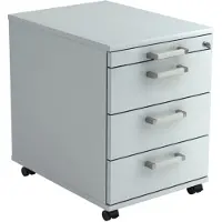 Hjh OFFICE PRO SIGNA AC30 CE - Rolcontainer Grijs Hout met 3 lades Chrome metaal handgreep