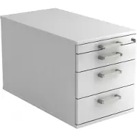 Hjh OFFICE PRO SIGNA TC30 CE - Rolcontainer Wit Hout met 3 lades Chrome metaal handgreep