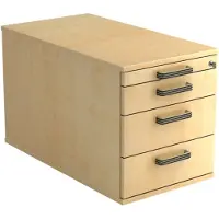 Hjh OFFICE PRO SIGNA TC30 SG - Rolcontainer Esdoorn Hout met 3 lades Greeplijst kunststof