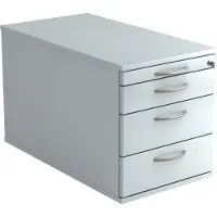 Hjh OFFICE PRO SIGNA TC30 BM - Rolcontainer Grijs Hout met 3 lades Metalen handgreep