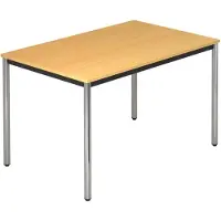 Hjh OFFICE PRO DORAN DR12 C - Beuken 120x80 met ronde buis / Chroom