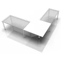 Hjh OFFICE PRO LT12 W - trapeziumvormige plaat 120 x 120 Wit