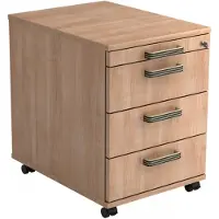 Hjh OFFICE PRO SIGNA AC30 SG - Rolcontainer Hout Walnoot met 3 lades Greeplijst kunststof
