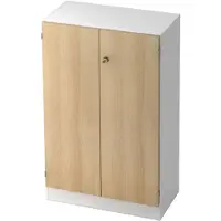 Hjh OFFICE PRO SIGNA K 6550 SG - Hoogte van de map | 3 OH met knop (afsluitbaar) Wit/Eiken Kast