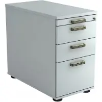 Hjh OFFICE PRO SIGNA SC40 SG - Rolcontainer Grijs Hout met ophangsysteem Greeplijst kunststof