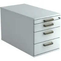 Hjh OFFICE PRO SIGNA TC30 SG - Rolcontainer Grijs Hout met 3 lades Greeplijst kunststof