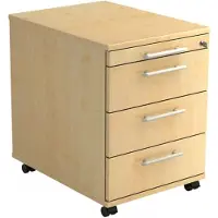 Hjh OFFICE PRO SIGNA AC30 RE - Rolcontainer Esdoorn Hout met 3 lades Rail handvat (kunststof)