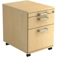 Hjh OFFICE PRO SIGNA AC20 CE - Rolcontainer Esdoorn Hout met ophangsysteem Chrome metaal handgreep