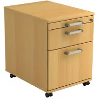 Hjh OFFICE PRO SIGNA AC20 CE - Rolcontainer Beuken Hout met ophangsysteem Chrome metaal handgreep