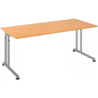 Hjh OFFICE PRO ZENO 19 S | 180x80 - 180 x 80 Beuken/Zilver Tafelhoogte I In hoogte verstelbaar