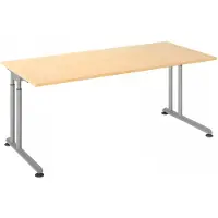 Hjh OFFICE PRO ZENO 19 S | 180x80 - 180 x 80 Esdoorn/Zilver Tafelhoogte I In hoogte verstelbaar