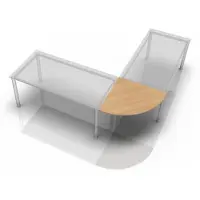 Hjh OFFICE PRO XBE91 W - Hoek rond 80 x 80 Eiken