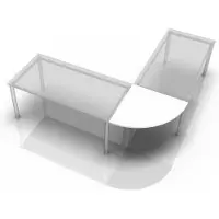 Hjh OFFICE PRO XBE91 G - Hoek rond 80 x 80 Wit