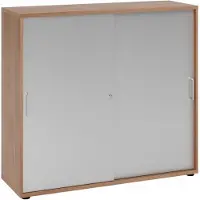 Hjh OFFICE PRO BETA 1753S - Walnoot/Zilver Hoogte van de map | 3 OH Schuifwandkast